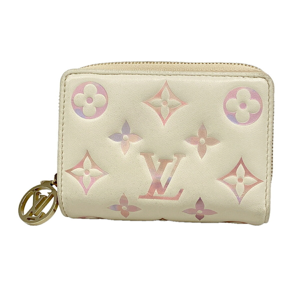 Louis Vuitton Monogram Embossed Wallet Portefeuille Lou M25601 Dream Beige Wo...
